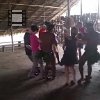 In the end, we were taken dancing with them. No final, eles nos levaram a dançar.